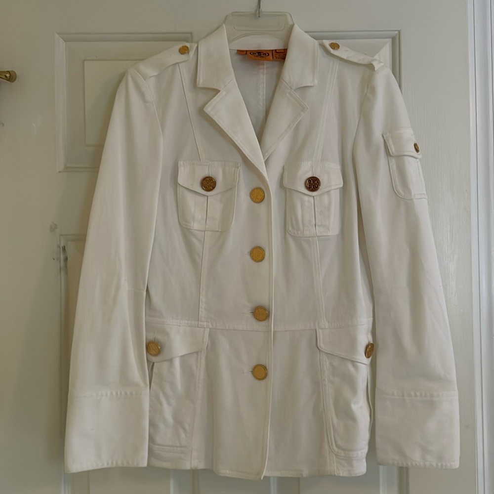 Tory Burch white denim jacket